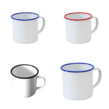 5/6/7/8/9/10/11 / 12mm Weiß Emaille Tee Kaffeetasse Cup Camping Picknick